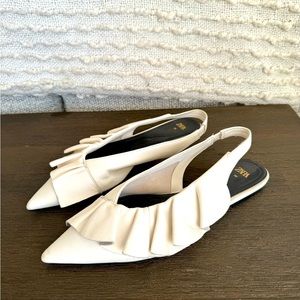 zara flat white sandals